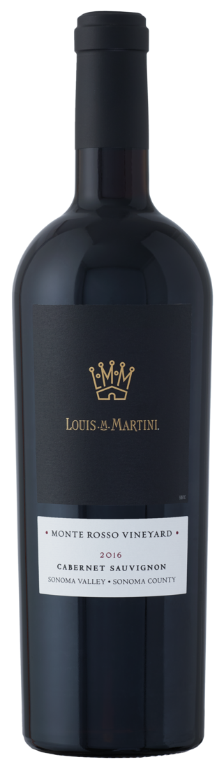 2018 Louis M Martini Monte Rosso Vineyard Cab Sauv 0.75L wine bottle.